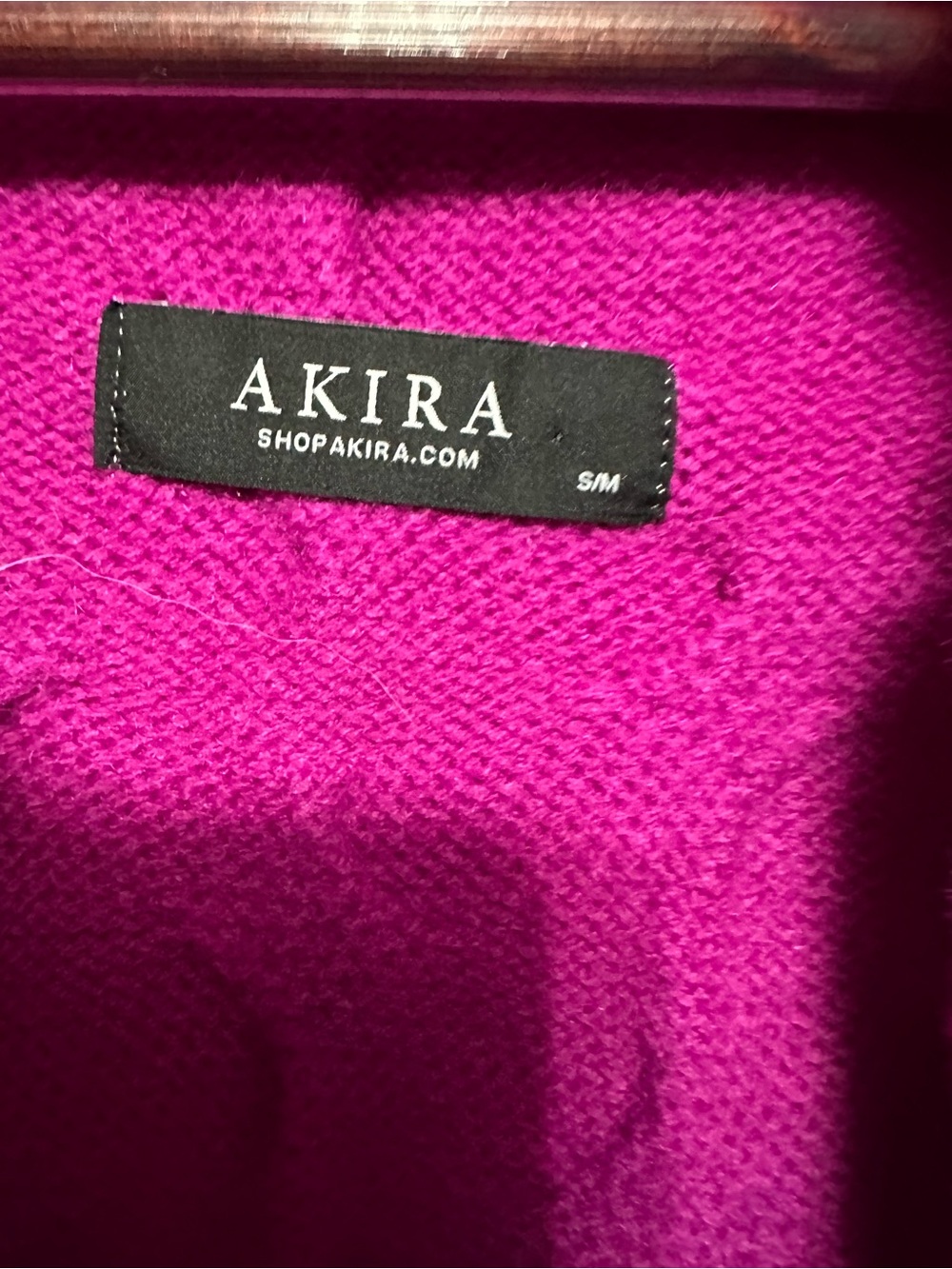 AKIRA Bold Fuchsia faux fur Knit Cardigan with Plush Trim - Picture 3 of 13